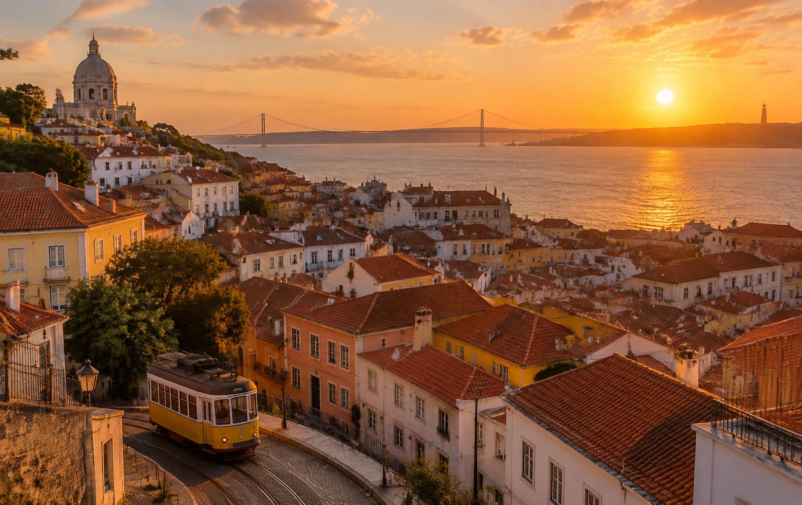 Lisboa ao pôr do sol